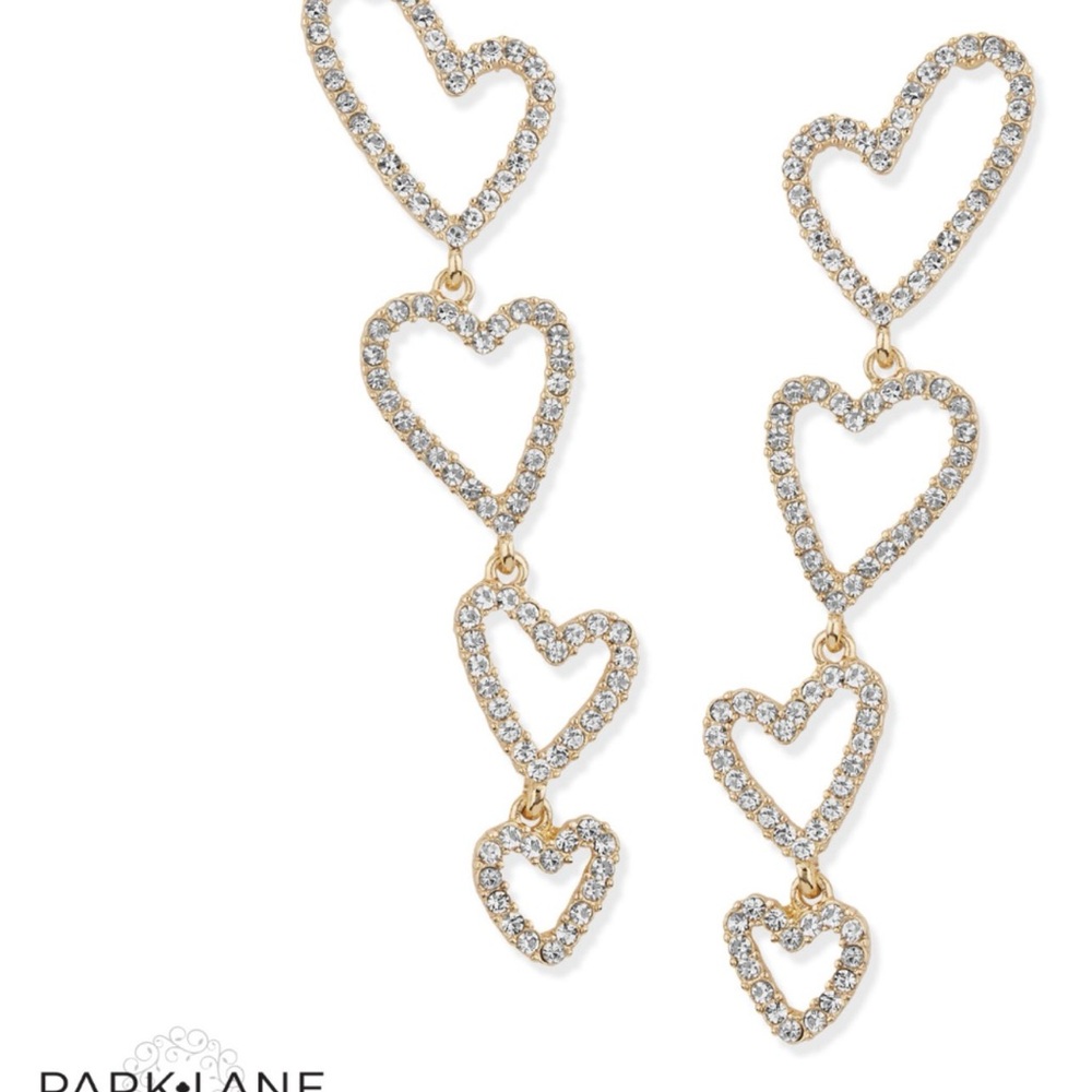 Park Lane Gold Heart Drop Earrings